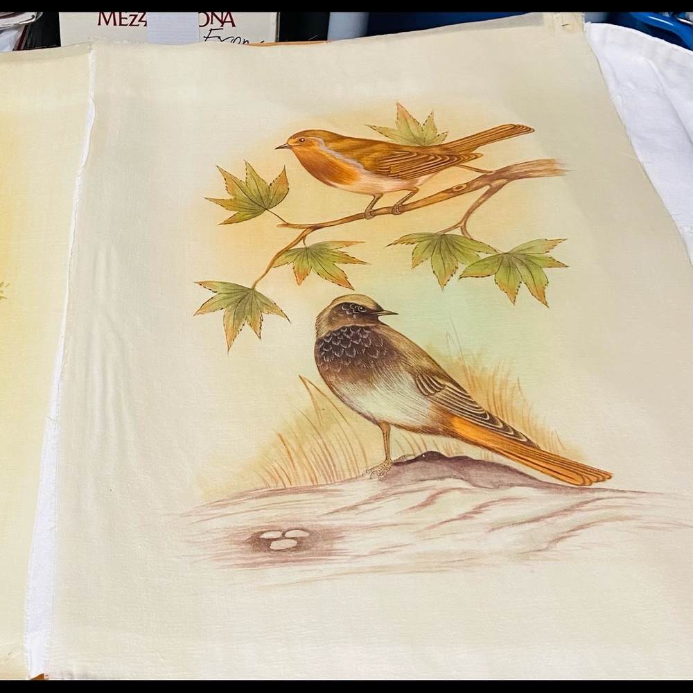 Large Silk Painting - Birds - 15” x 23”